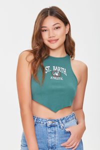GREEN St Barth Cropped Tank Top, image 6