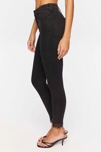 WASHED BLACK Lace-Trim Mid-Rise Skinny Jeans, image 3