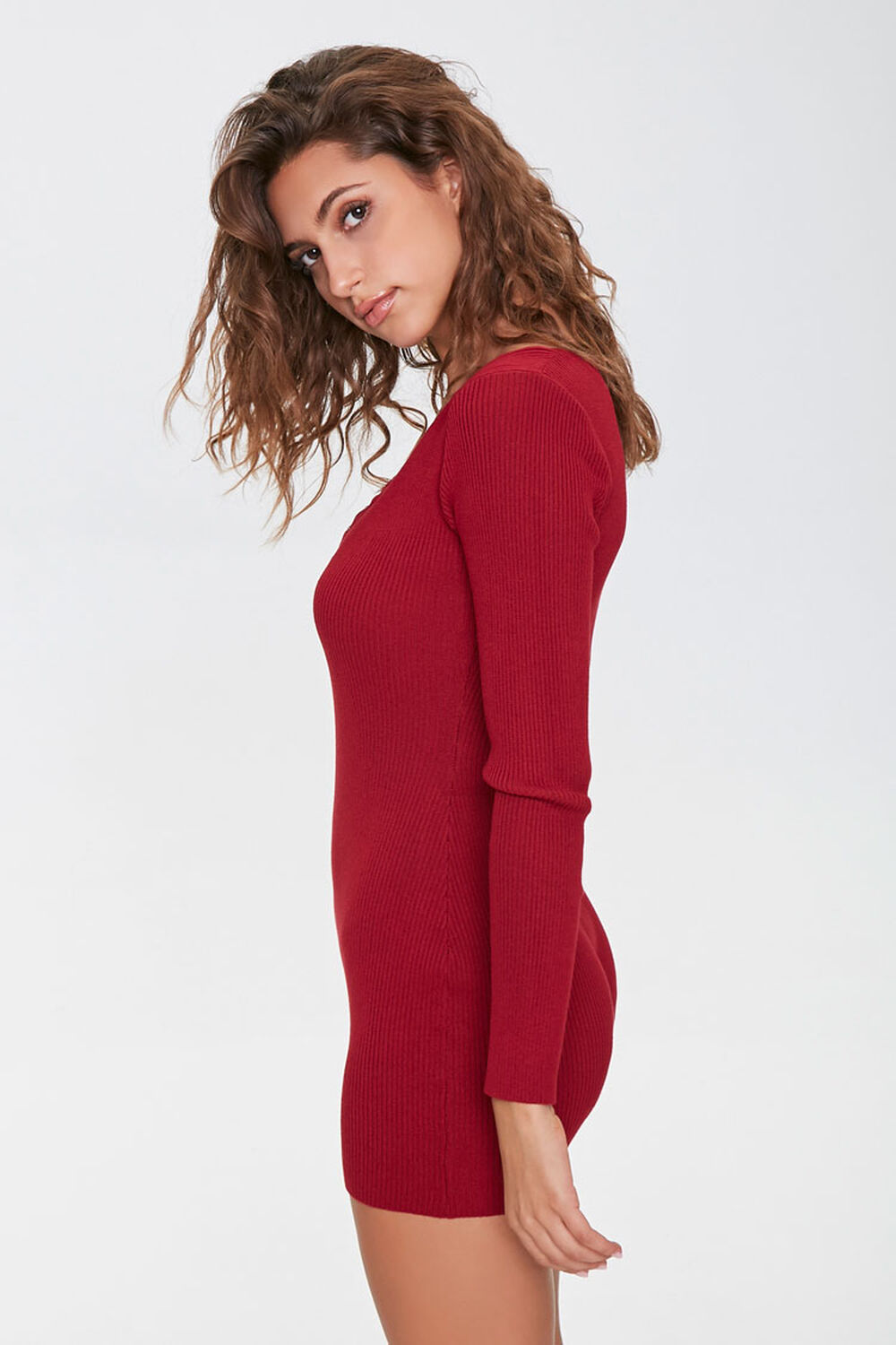 Sweater-Knit Henley Romper