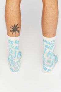 WHITE/BLUE Men Alma Del Sol Paradise Crew Socks, image 4