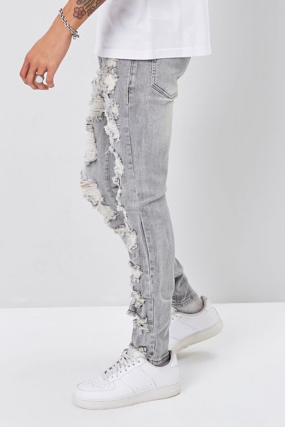 GREY Distressed Skinny Jeans, image 3
