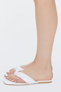 WHITE Faux Leather Thong Sandals, image 2