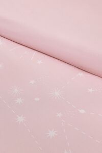 PINK/WHITE Constellation Print Shower Curtain, image 3