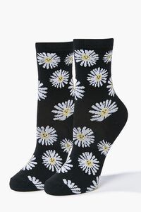 BLACK/MULTI Daisy Crew Socks, image 1