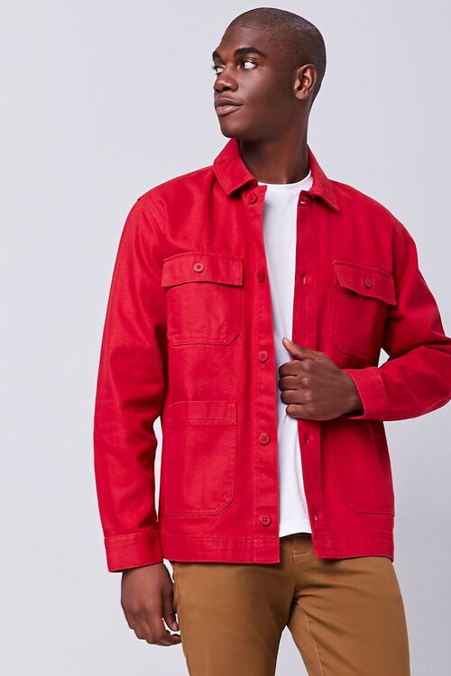 RED Twill Buttoned Jacket, image 2