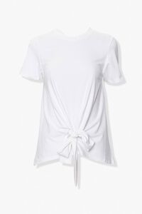 WHITE Knotted Self-Tie Tee, image 1