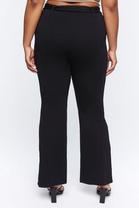BLACK Plus Size Belted Flare Pants, image 4