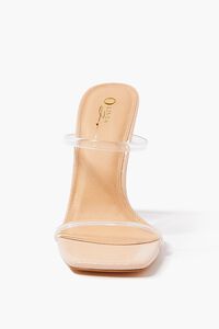 NUDE/CLEAR Faux Leather Open-Toe Stiletto Heels, image 3