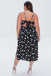 BLACK/MULTI Plus Size Daisy Floral Cami Dress, image 3