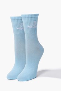 BLUE Embroidered Hello Kitty Crew Socks, image 1
