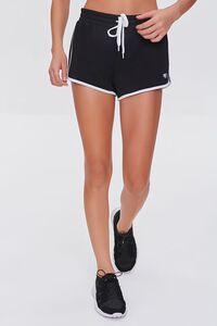 BLACK Active Stripe Ringer Shorts, image 2