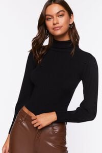 BLACK Long-Sleeve Turtleneck Sweater, image 1