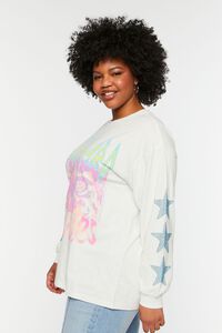 WHITE/MULTI Plus Size Def Leppard Long-Sleeve Graphic Tee, image 2