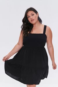 BLACK Plus Size Tiered Mini Dress, image 1