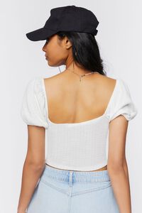 WHITE Buttoned Crop Top, image 3