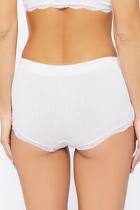 WHITE Seamless Lace-Trim Shortie Panties, image 4