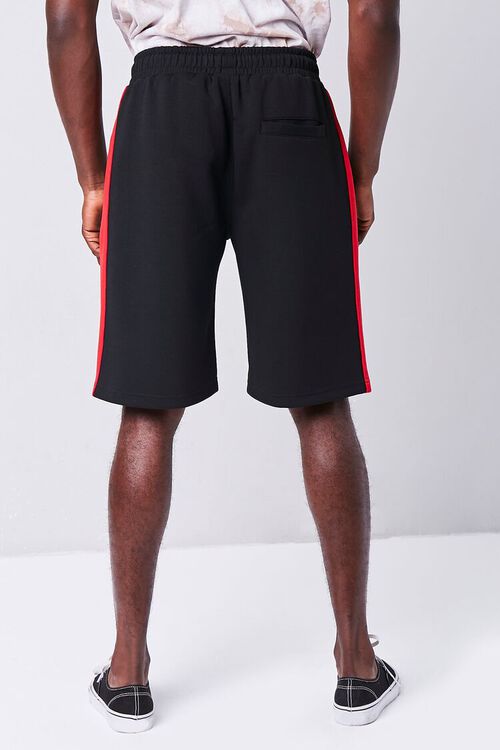 BLACK/RED Side-Striped Drawstring Shorts, image 4