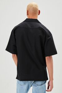 BLACK Cuban Collar Linen-Blend Shirt, image 3