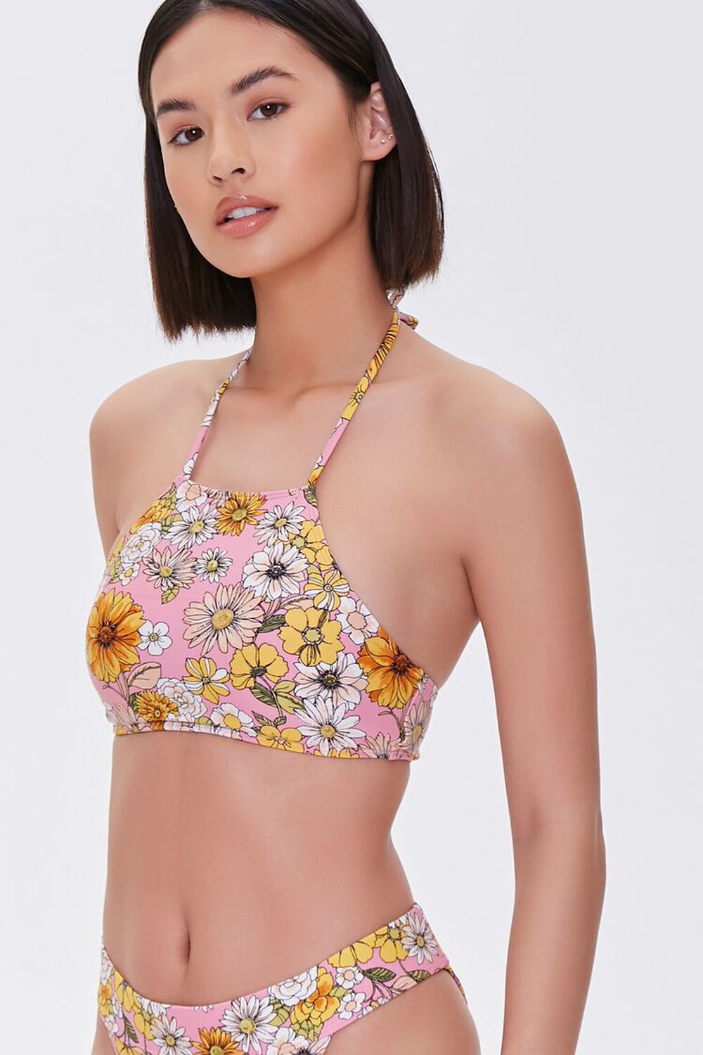PINK/MULTI Floral Print Bikini Top, image 1