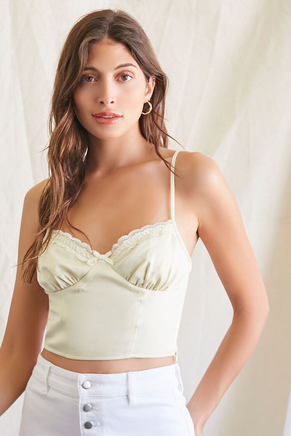 CHAMPAGNE Sweetheart Cropped Cami, image 1