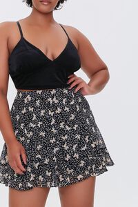 BLACK/MULTI Plus Size Butterfly Print Skirt, image 1