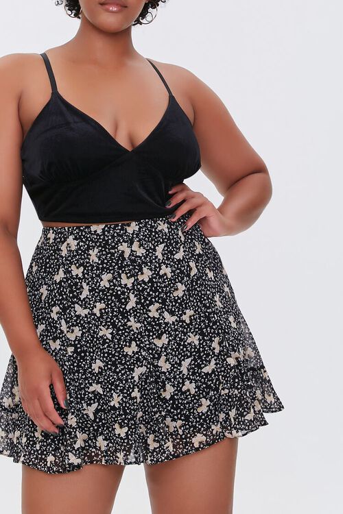 Plus Size Butterfly Print Skirt, image 1