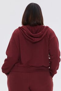 WINE Plus Size Fleece Zip-Up Hoodie, image 3
