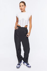 WHITE Mesh Bustier Cropped Tee, image 4