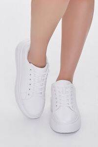 WHITE Low-Top Platform Sneakers, image 4