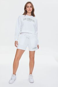 WHITE/SAGE Fleece Los Angeles Graphic Pullover, image 4