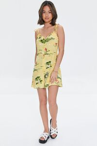YELLOW/MULTI Tropical Ruffled Cami Dress, image 4