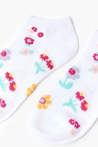 WHITE/MULTI Floral Print Ankle Socks, image 3
