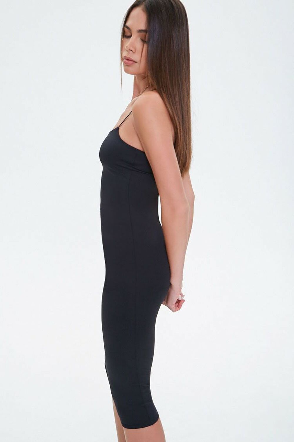 BLACK Midi Cami Bodycon Dress, image 2