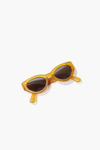 MUSTARD/BLACK Oval Tinted Sunglasses, image 6