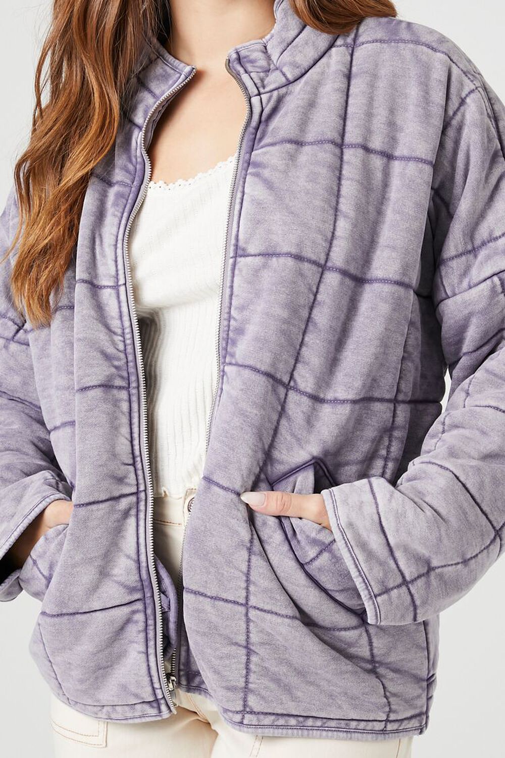 Forever 21 Women's Quilted Zip-Up Jacket