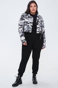 GREY/MULTI Plus Size Camo Print Jacket, image 4