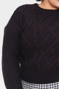 BLACK Plus Size Cable Knit Sweater, image 5