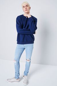 BLUE Basic Drop-Shoulder Sweatshirt, image 4