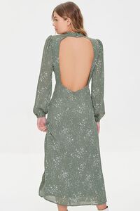 GREEN/MULTI Celestial Print Open-Back Midi Dress, image 3