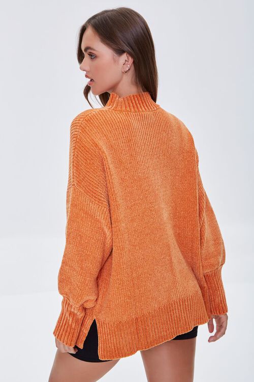 ORANGE Ribbed Vented-Hem Sweater, image 3