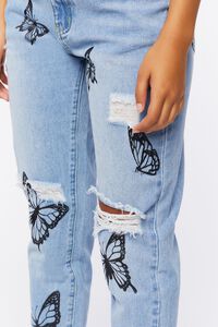 LIGHT DENIM/BLACK Distressed Butterfly Jeans, image 5
