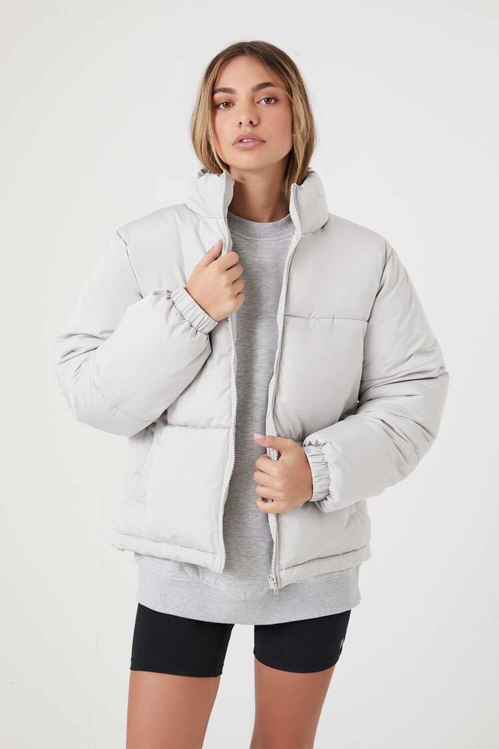 SILVER Quilted Puffer Jacket, image 1