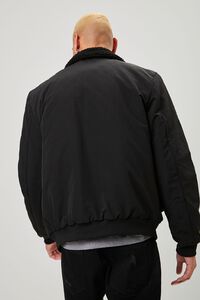 BLACK/CREAM Twill Faux-Shearling Collar Jacket, image 4