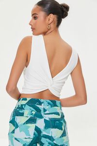 WHITE Twisted-Back Crop Top, image 3