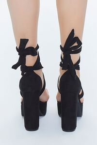 BLACK Lace-Up Platform Heels, image 3