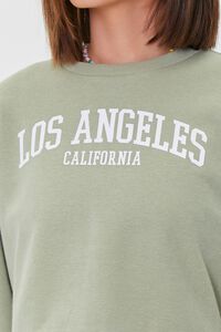 SAGE/WHITE Fleece Los Angeles Graphic Pullover, image 5