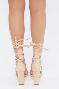 NUDE Faux Suede Lace-Up Block Heels, image 3