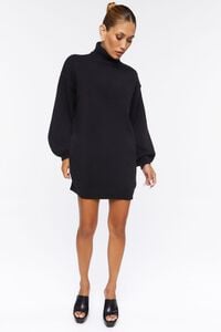 BLACK Turtleneck Mini Sweater Dress, image 4