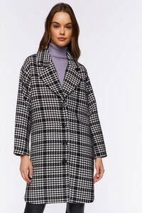BLACK/WHITE Houndstooth Button-Front Coat, image 4