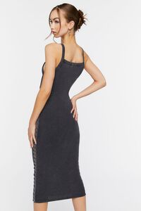 BLACK Rib-Knit Bodycon Midi Dress, image 3